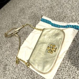 Tory Burch cross body. Gold